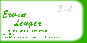 ervin lenger business card